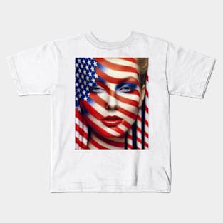 Unveiling the Essence of American Identity American Visage Kids T-Shirt